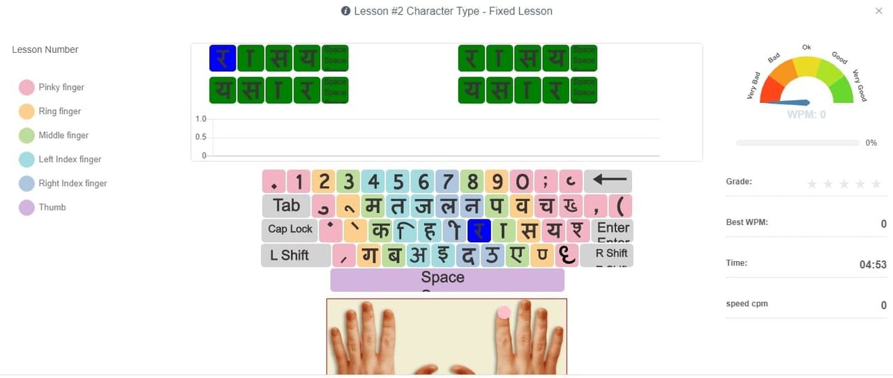 hindi typing tutor in mangal font in lesson wise